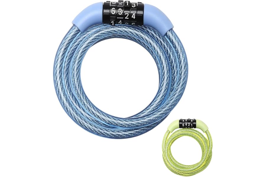 Master Lock 4-Dial Combination Bike Cable Lock 1.2m x 8mm | Twisted steel cable with 4-dial fixed combination for keyless use