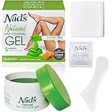 Nad's Original Natural Hair Removal Gel Wax Kit, Waxing Kit for Body, Arms, Bikini, Legs and Face, No-heat Formula, Includes 