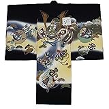 きもの京香 お宮参り 着物 男の子 男児 産着 初着 祝い着 正絹 黒 兜 かぶと 龍 宝尽くし 高級 豪華