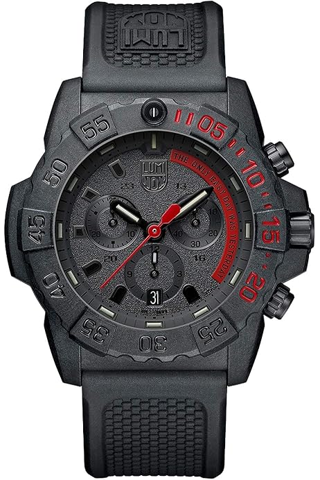 Amazon | Luminox ネイビーシール クロノグラフ ブラックアウト XS 
