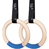 Gymnastics Rings Olympic Rings Wooden Gym Rings 1500lbs with Adjustable Cam Buckle 14.8ft Long Straps with Scale Non-Slip Exe