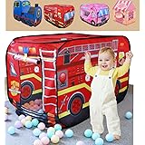 ボールプール キッズテント 子供用テント【消防車 ver】ワンタッチ式 収納袋セット