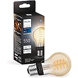 フィリップスヒュー(Philips Hue) Philips Hue スマート電球 フィラメント 一般電球形 E26 40W ホワイトグラデーション 1個 - フィリップスヒュー LEDライト スマートライト アレクサ対応 照明 550lm 電球色 