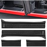 YOCTM ドアガード スカッフプレート ジープ ラングラー（Jeep Wrangler）JL JLU 2018 2019 2020 2021 2022 ドアシルプレート装飾 ドアシルプロテクター 4ドア ブラック エントリーガード ゴム素材