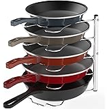 SimpleHouseware Pan Organizer Rack for Kitchen Cabinet and Counter, Chrome
