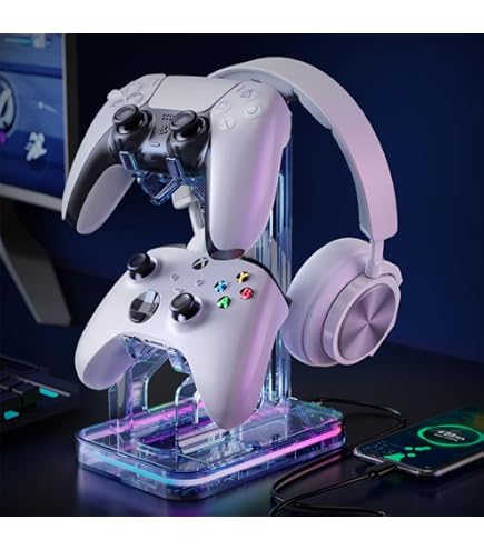 Gaming Pc Kafri Rgb Headphone Stand With Wireless Charger Desk