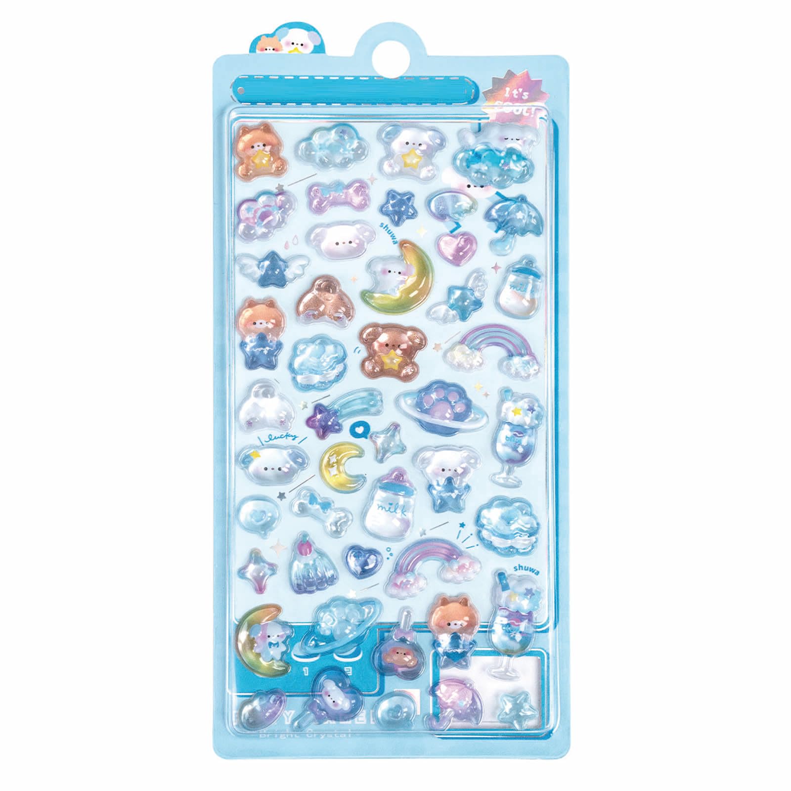 3D 3D Glitter Sticker Acrylic × Crystal Drop Adhesive for Notebook DIY Decoration, Water Bottle and Phone Case Deco, Ideal for Girls, Reusable, Perfect for Rewards and Gifts, Craft Item (BBW-09) - 1