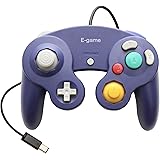 【E&G】 ゲームキューブ 互換 コントローラー (GC Wii WiiU Switch 振動対応) 日本語説明書 & 1年保証付き (バイオレット)