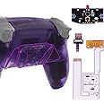 Not a controller, Clear Plastic RISE4 V3 Back Remap Kit for eXtremeRate PS5 Controller (BDM-030 & BDM-040 & BDM-050) with Upgrade Board & Back Shell Rubber Grip for PS5 Controller & 4 Back Buttons