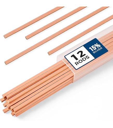 Therwen 3-Pack Silver Alloy Brazing Rods – AWS BAg-5, 45% Silver, Flux-Coated For Copper, Brass, Steel & Stainless (18" X 1/16")