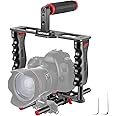 NEEWER Camera Video Cage Film Movie Making Kit, Aluminum Alloy with Top Handle, Dual Hand Grip, Two 15mm Rods, Compatible wit