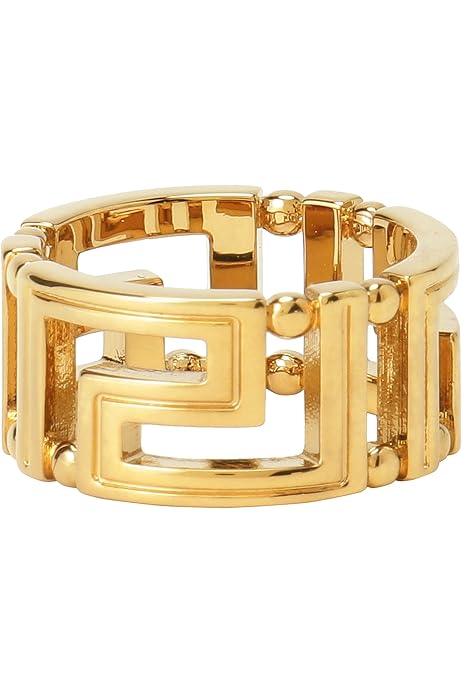 Amazon | ヴェルサーチ エングレイブド グリークキー リング グレカ  