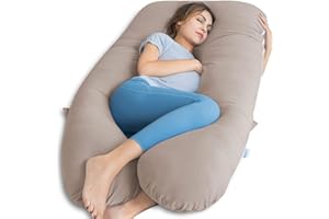 抱き枕 だきまくら 母の日 ギフト 抱きまくら 接触冷感 夏 涼しい 通気 冷たい クール 冷却 抗菌防臭 防ダニ 妊婦 妊娠 男女兼用 腰枕 背もたれクッション 横向き寝 うつぶせ寝 マタニティー 枕 ジャージー生地 洗える u字型 ブラウン Qu