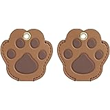 [prendre] キーカバー 選べる 2個セット 肉球 鍵カバー ネコ 犬 かわいい 鍵 ケース PUレザー キーホルダー付き 防犯 ナンバー隠し リング プレゼント お揃い