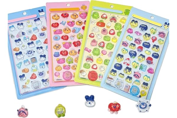 Minarena 3Dシール 立体シール 手帳DIY装飾 4枚セット 柔らかい 立体ぷっくり触感 子供向け PVC製 貼り付け可能 さまざまなスタイル 手芸用品 DIY用 手帳用 贈り物 ノート・スマホ・ウォーターボトル装飾用 (B) [並行輸入品]