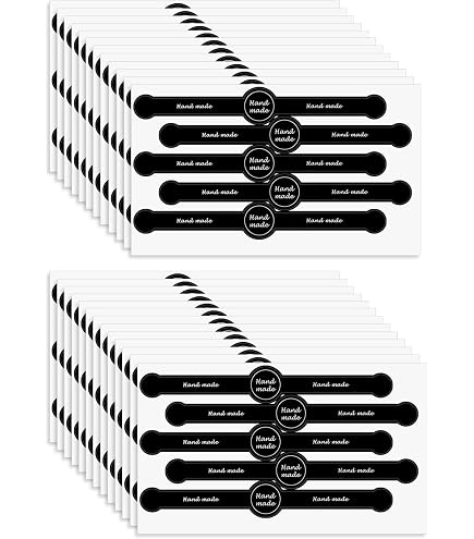 600-Pack Handmade Food Sealing Stickers - Black Striped Labels For Cookies, Candies, Bakery Goods (3x10cm) - View #2