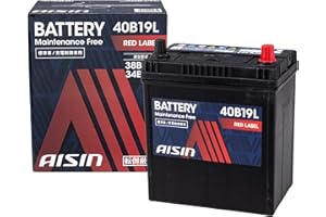 AISIN Car Battery 40B19L (38B19L 34B19L) Compatible with Standard Cars/Cars with Charging Control RED LABEL BTRAZ-9040B19L