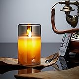 AnnTec LEDキャンドルライト ロウソク 【USB充電式】 本物の炎のようにゆらめく 暖色光 火を使わない ゆらゆら揺れる 安全 省エネ 専用リモコン付き 明るさ調整 LEDロウソク 充電式 LEDキャンドル（直径7.5cm×高さ10cm）