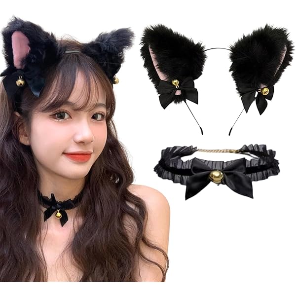 Amazon.co.jp: [Winsuteki] 猫耳 カチューシャ チョーカー 2点セット