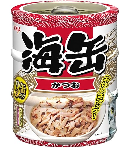 Amazon | 海缶ミニ3P 削り節入りかつお 180g（60g×3缶）×24コ | Aixia
