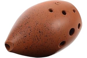 TOYANDONA Shun Musical Instrument Alto Flute Ocarina Flute Ceramic Ocarina Pottery, Fabric Coffee