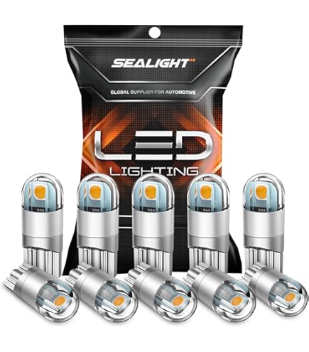 10-Pack BA9S LED Bulbs - 6000K White, 2 SMD 3030 Chips, For Car Interior Dome, Map, License Plate Lights