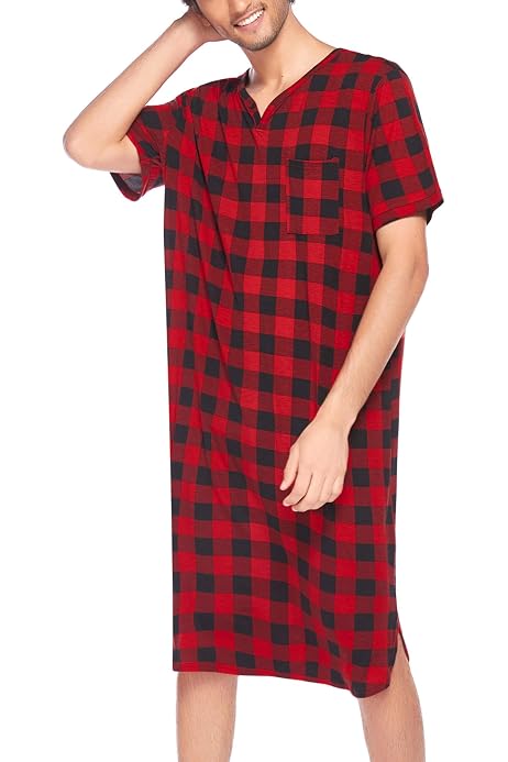 Ekouaer Men's Nightshirt Nightwear 