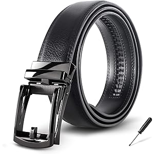 【2021最新版】メンズベルト オートロック式 ベルト 本革 ビジネス 紳士 スーツベルト 穴なし 無段階調整 男性ギフ…