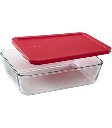 Amazon | Pyrex長方形ガラス製食品容器セット 容量3カップ 3 cup
