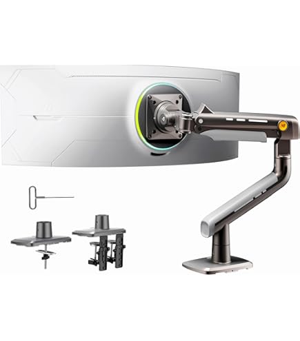 JAPANNEXT - モニターアーム【JAPANNEXTのJN-ARM-GM112XDV】 JN-ARM-GM112XDV液晶ディスプレイアームガス式クランプ対応15-55