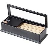 ストリックスデザイン 業務用 箸箱 黒 約29.5×10.9×7.4cm 日本製 カバー 爪楊枝ケース付 箸の長さ23cmまで対応 取り出し楽々 指紋が付きにくい NH-23