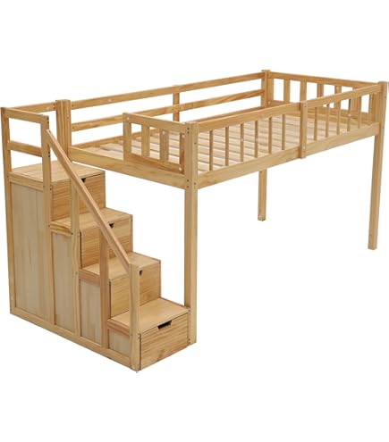 Amazon.co.jp: ロフトベッド 木製 ベッド ロフト システムベッド 97cm