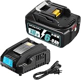 Saikyoubat 互換 マキタ 18v バッテリー BL1860B 充電器セット6.0Ah バッテリー 電動工具用 1個 DC18RC マキタ 14.4V-18V 充電器付き 多重保護機能付き BL1815N BL1820B BL1830B BL1860Bなどに互換 急速充電 長寿命 安全設計 連続充電可能 LEDランプ残量表示 PSE認証取得済み 3億円の製造物責保険付
