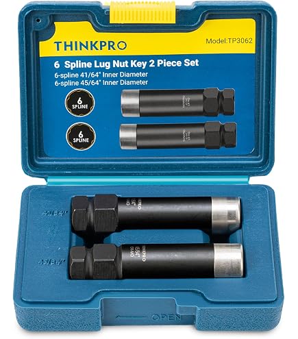 2 Piece 6 Spline Lug Nut Socket Set - 41/64 & 45/64 For M12x1.25 & M12x1.5 Aftermarket Wheel Nuts
