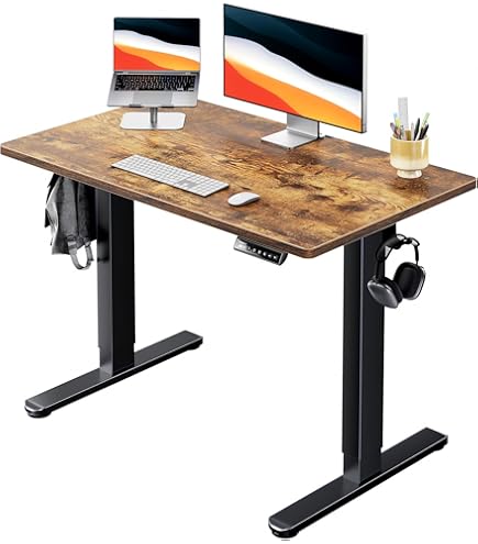 Amazon | FEZIBO 電動 昇降デスク 一枚板 幅100cm オフィスワーク