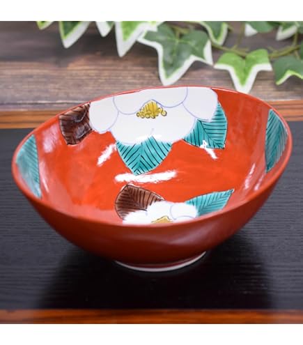 Amazon.co.jp: 橘吉 たち吉 赤絵 花絵唐草盛鉢 取り皿揃 銘々皿