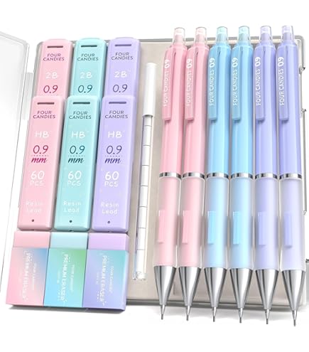 Amazon.co.jp: Four Candies パステルシャープペンシル 6本 セット 0.9