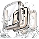 【360°防水保護】POLINK アップルウォッチ カバー 防水 対応 Apple Watch カバー Series 6 5 4 SE3 SE2 SE 対応 40mm ケース 2 in 1 前後の保護 PC+ガラス素材 超薄型 高耐久 高透過率 装着