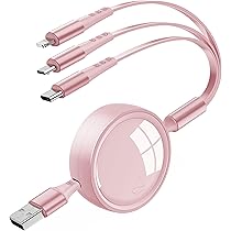 Amazon.co.jp: 充電ケーブル 3in1 巻き取り式 コード 3A急速充電 3in 1