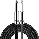 ギターシールド ギターケーブル 長さ3m S-S型プラグ ベース シールド 高耐久ナイロン 断線しにくい 楽器用ケーブル ベース/キーボード/アンプ/ドラム対応 (3M-S-S)