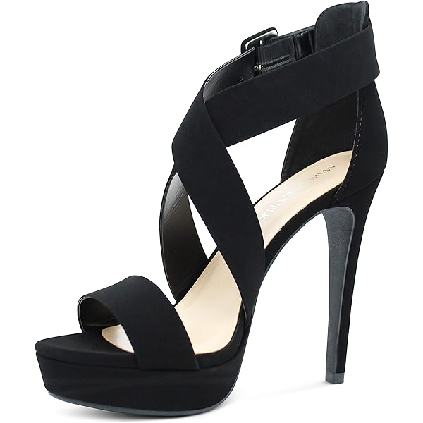 MARCOREPUBLIC Saigon Women's High Platform Ankle Strap High Heels Stiletto  Dress Sandals, Black Nubuck, 6.5 US : Amazon.sg: Fashion