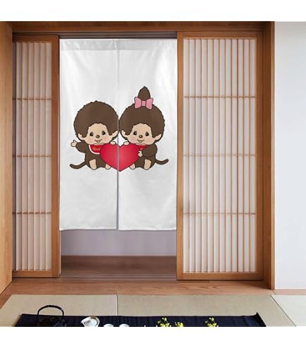 Amazon｜モンチッチ 暖簾 ドアカーテン 防寒カーテン 間仕切りカーテン
