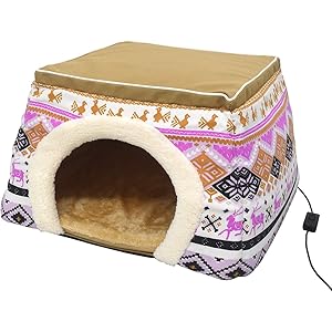 ペット 2WAY こたつ型 ベッド ハウス 取り外し可 ヒーター 付き 犬 猫 あったか ぽかぽか キャットハウス クッ…