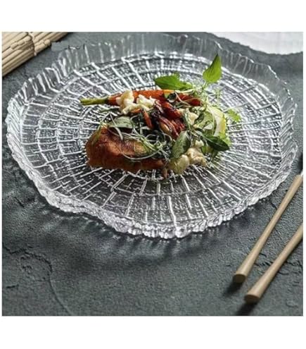 Amazon.co.jp: 吉沼硝子 ガラス プレート 皿 変形 六角形 多角形 約