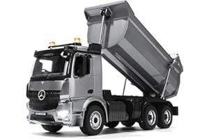 DEERC ダンプカー ラジコン ダンプトラック RCダンプカー RCトラック ラジコンカー おとな向け 重機ラジコン アルミ合金 1/20スケール 最大積載量20KG 四輪駆動 実際の仕事効果音とライト アプリ操作可能 操作時間45分 ラジコン車モデル 誕生日 クリスマス プレゼント 子供 男の子 彼氏 小学生 中学生 大人向け E590-003