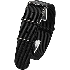 NATMK 腕時計ベルト NATO ブラックバックル 全長ショートサイズ 255mm ストラップ 取付マニュアル付 (1…