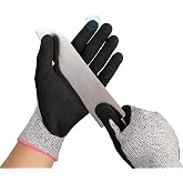 RUFCRIL Nitrile Cut Resistant Work Gloves, Safety Cutting Gloves with Nitrile Scrub Coated - Comfortable, Slip-resistant, Lev