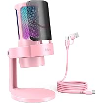 FIFINE USBコンデンサーマイク AmpliGame A8P RGBライト