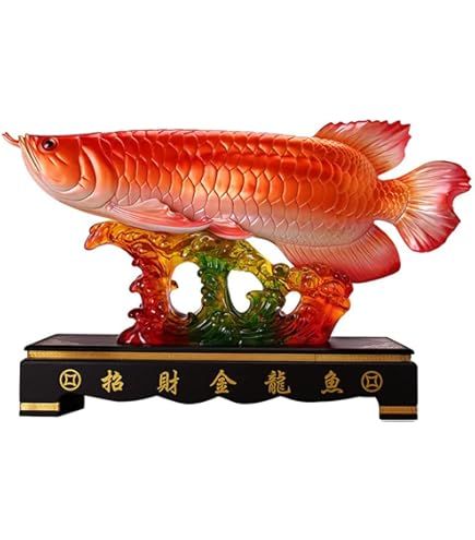 招き入れ大の金竜魚の置物