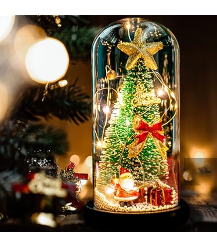 Amazon.co.jp: Koutoumor ミニクリスマスツリー ガラスドーム 卓上ミニ  